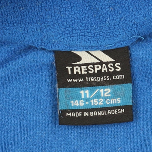 Trespass Boys Blue Fleece 1/4 Zip Sweatshirt Size 12