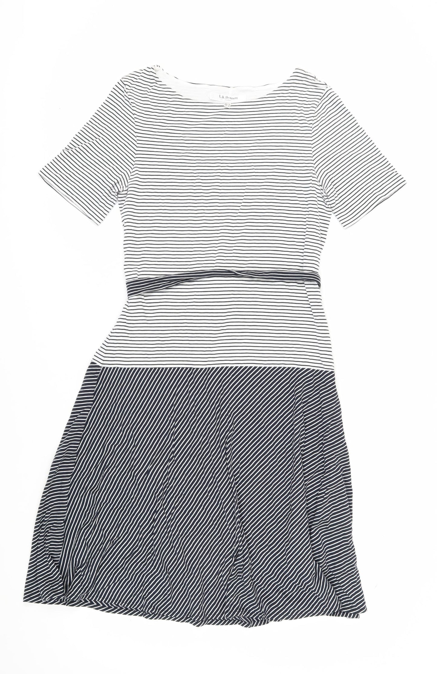 L.K. Bennett Striped A-Line Dress Women Size 12