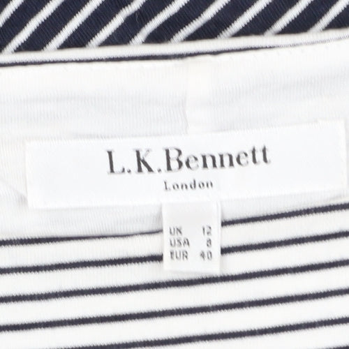 L.K. Bennett Striped A-Line Dress Women Size 12