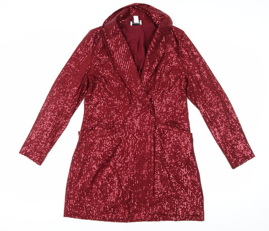 Stylecheat Women's Red Sequin Jacket Dress Size 10