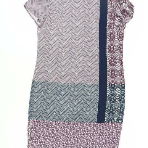 Next Women's Multicoloured Chevron Shift Dress, Size 8