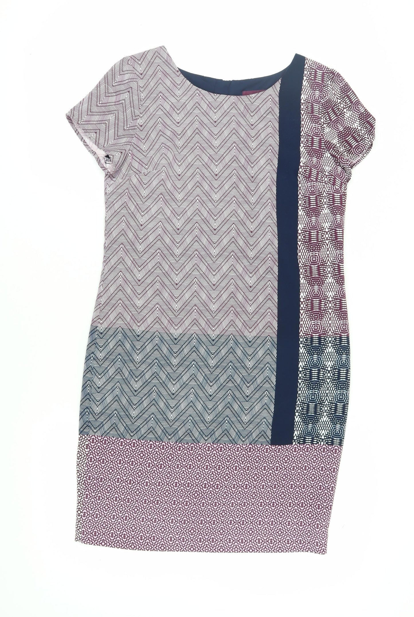 Next Women's Multicoloured Chevron Shift Dress, Size 8