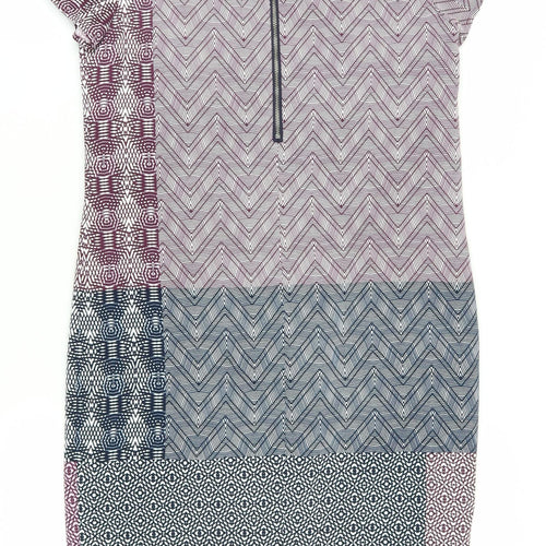 Next Women's Multicoloured Chevron Shift Dress, Size 8