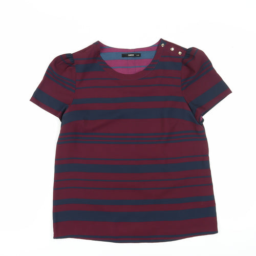 Oasis Women's Multicoloured Striped T-Shirt Size 12