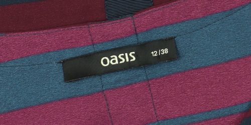 Oasis Women's Multicoloured Striped T-Shirt Size 12