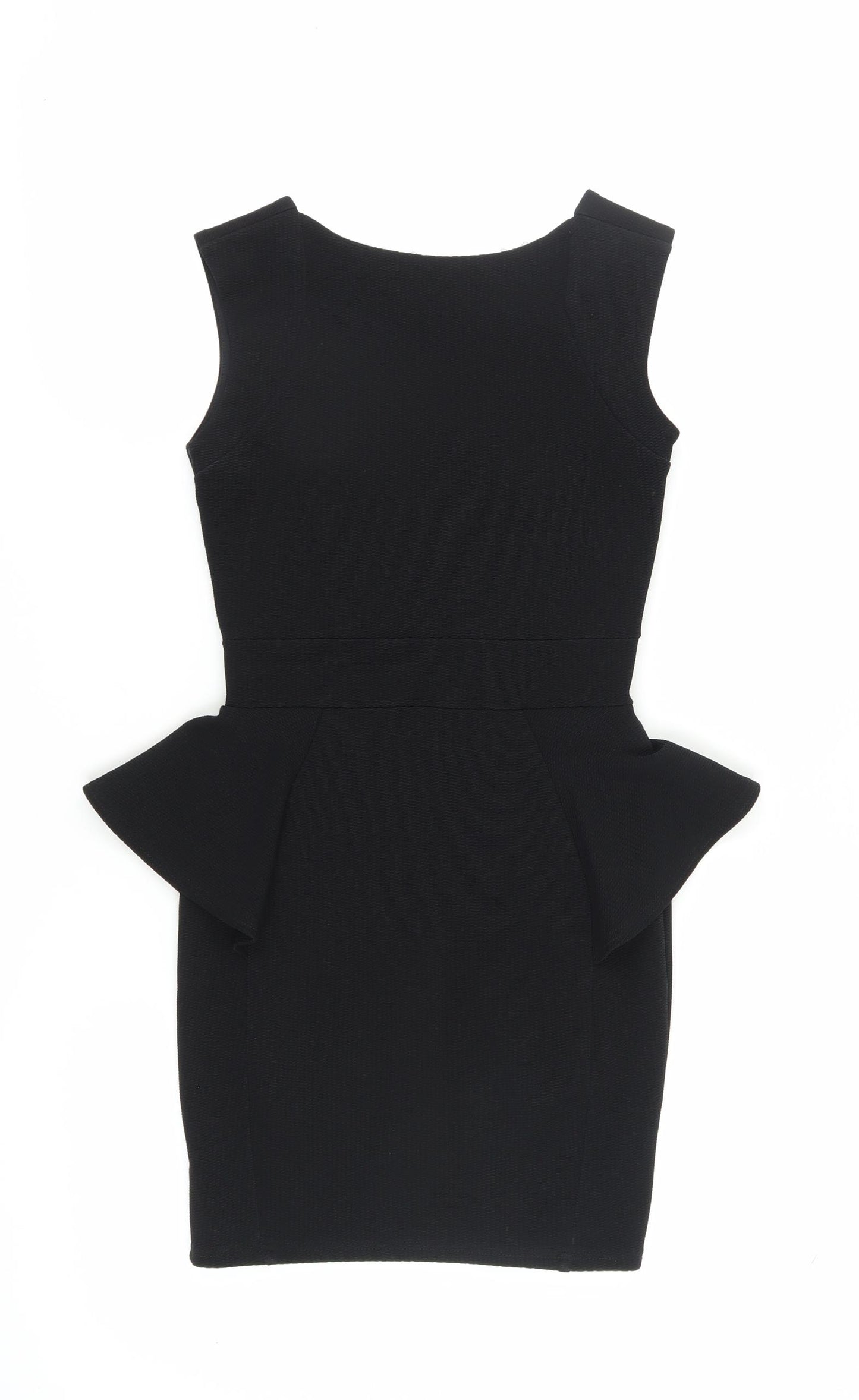 Lipsy Women's Black Peplum Dress, Size 6, Sleeveless, Party Ready