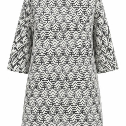 Mango Women's Black Shift Dress S Geometric