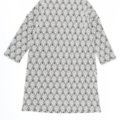 Mango Women's Black Shift Dress S Geometric