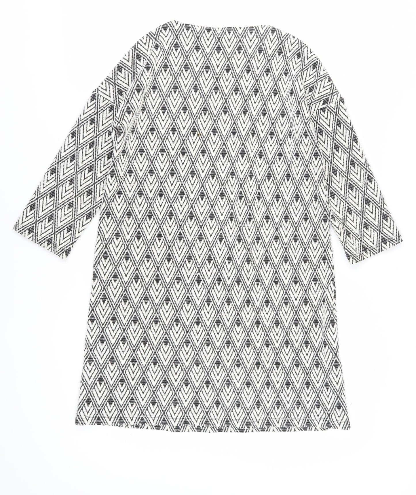 Mango Women's Black Shift Dress S Geometric