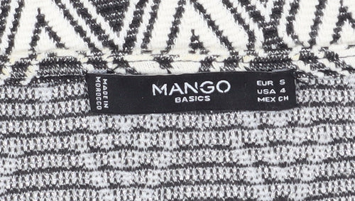 Mango Women's Black Shift Dress S Geometric