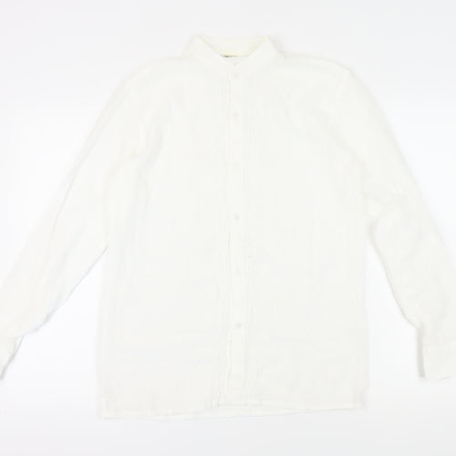 ZiP Shop Unisex White Collared Button-Up M
