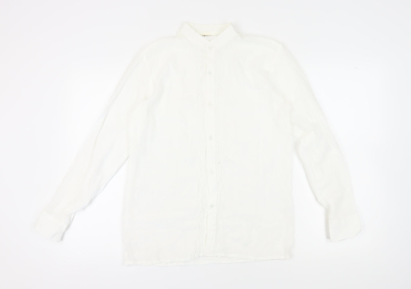ZiP Shop Unisex White Collared Button-Up M