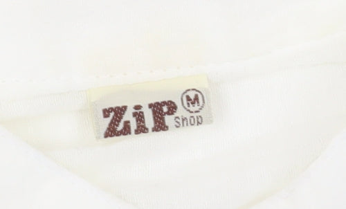 ZiP Shop Unisex White Collared Button-Up M