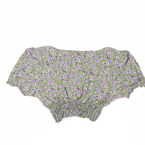 Motel Women's Multicoloured Floral Cropped Blouse - Size S