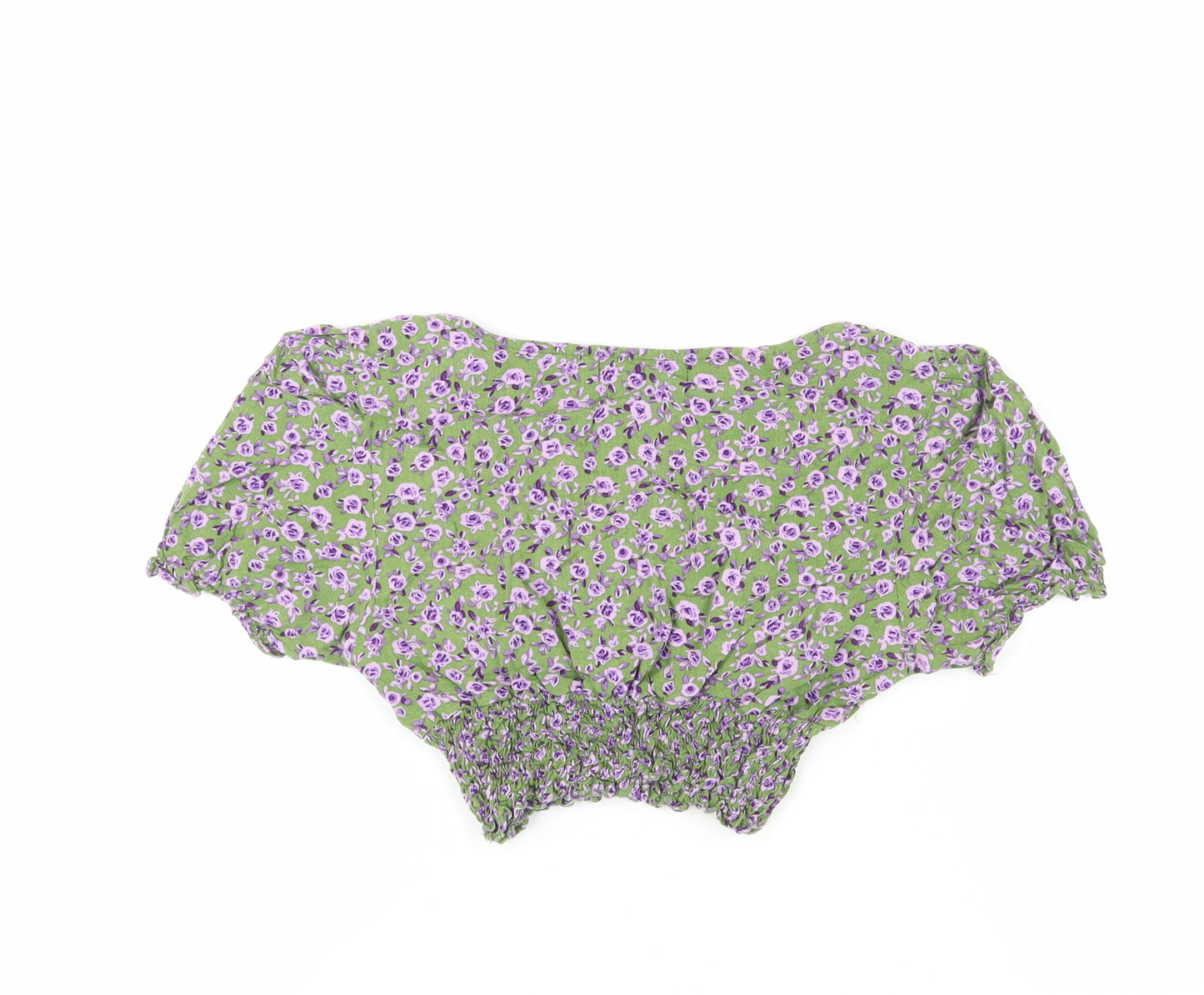 Motel Women's Multicoloured Floral Cropped Blouse - Size S