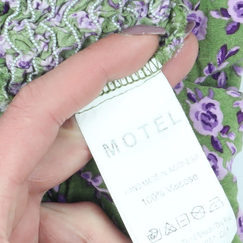 Motel Women's Multicoloured Floral Cropped Blouse - Size S