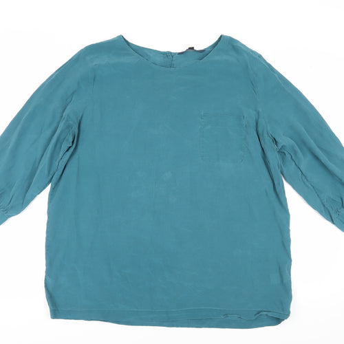 French Connection Women's Blue Relaxed Balloon Sleeve Top 16