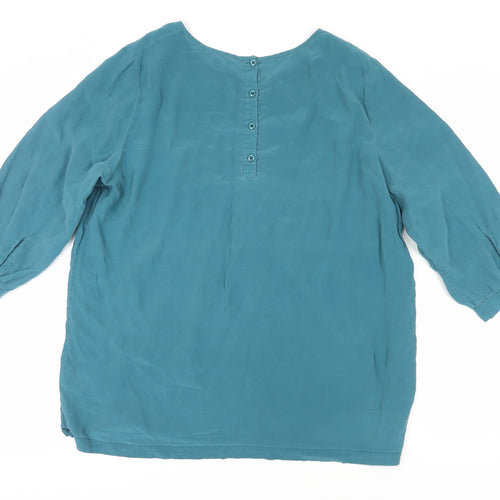 French Connection Women's Blue Relaxed Balloon Sleeve Top 16