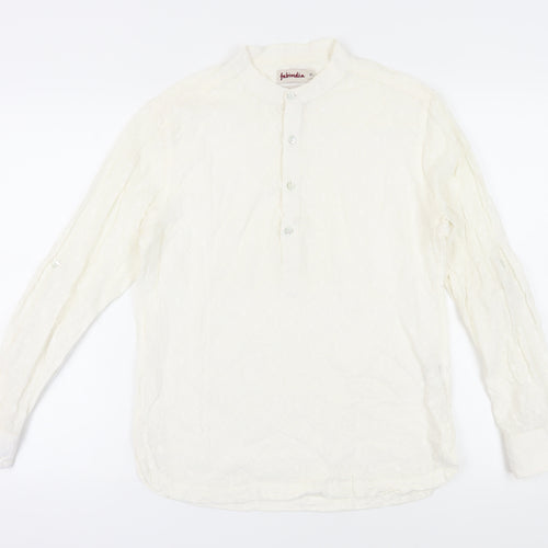 Fabindia Women's White Slim Fit Blouse, Size 8