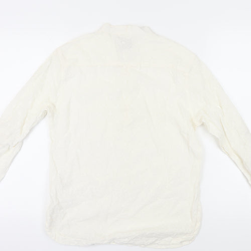 Fabindia Women's White Slim Fit Blouse, Size 8