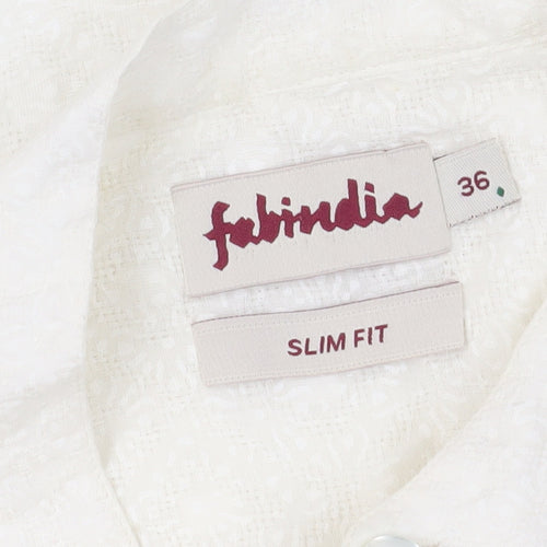 Fabindia Women's White Slim Fit Blouse, Size 8