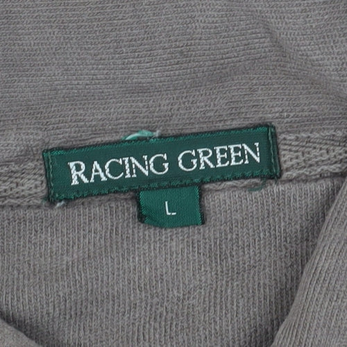 Racing Green Men's Brown Long Sleeve Polo Large