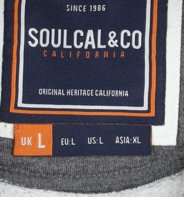 SoulCal & Co Men's Grey Pullover Hoodie Size L