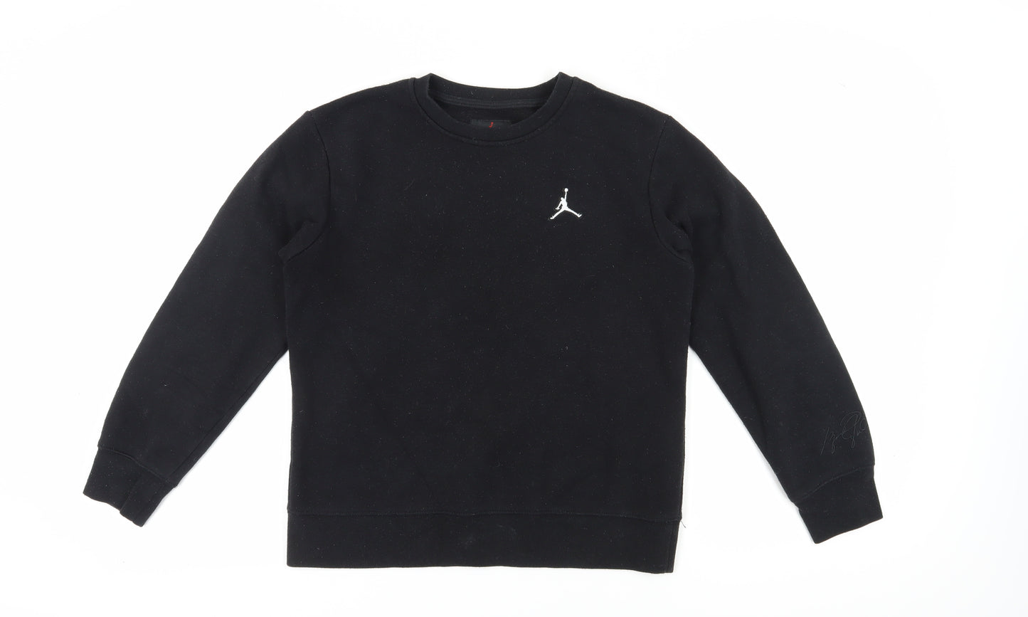 Jordan Boys Black Pullover Sweatshirt L Basketball Logo