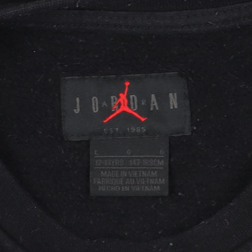 Jordan Boys Black Pullover Sweatshirt L Basketball Logo