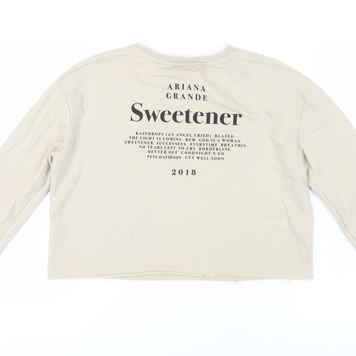 Ariana Grande Women Beige Pullover Sweatshirt Size 10/12