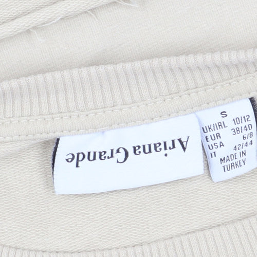 Ariana Grande Women Beige Pullover Sweatshirt Size 10/12