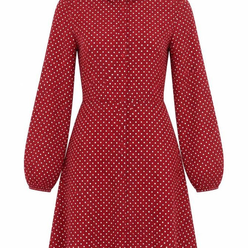 Blue Vanilla Women's Red Polka Dot Shirt Dress XS