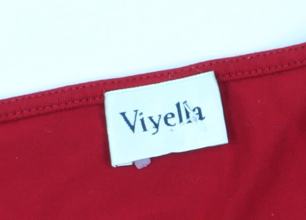 Viyella Women's Red Sleeveless Tank, Size L, Scoop Neck