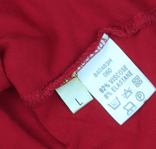Viyella Women's Red Sleeveless Tank, Size L, Scoop Neck