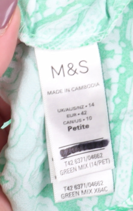 Marks and Spencer Green Petite Shift Dress, Size 14