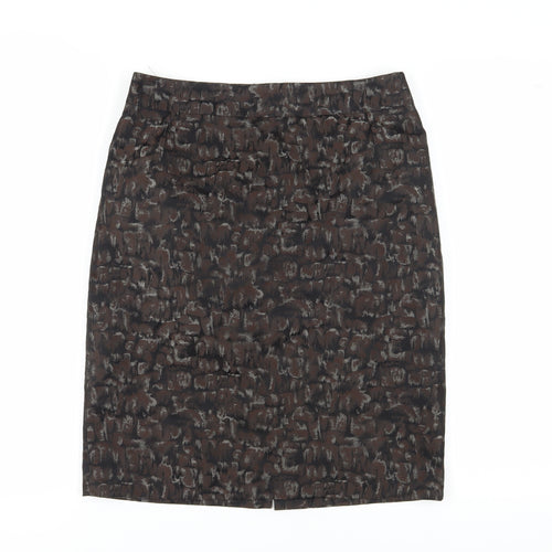 Jigsaw Women's Brown Animal Print Pencil Skirt Size 12