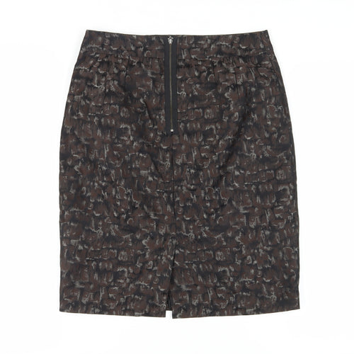 Jigsaw Women's Brown Animal Print Pencil Skirt Size 12
