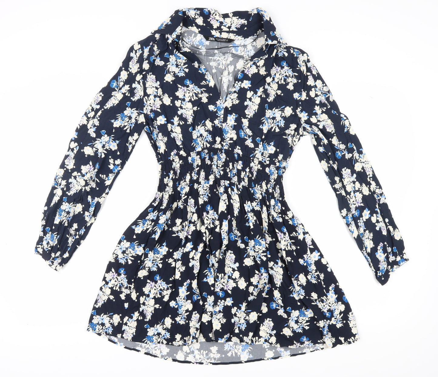 Zara Women's Multicoloured S Floral Shirt Dress, Sz S