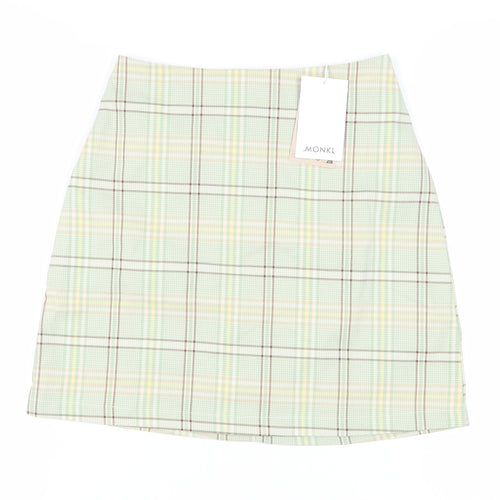 Monki Women Multicoloured Plaid Skirt Size 6