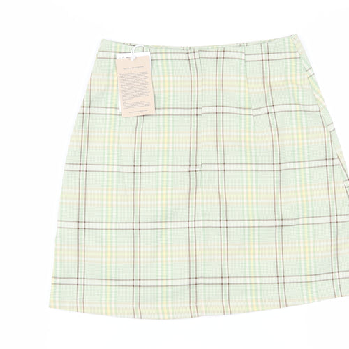 Monki Women Multicoloured Plaid Skirt Size 6
