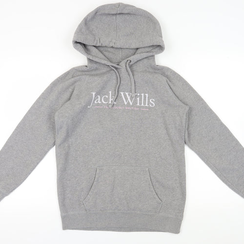 Jack Wills Women's Grey Hoodie Size 10