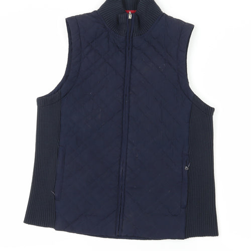 Dash Women's Blue Quilted Waistcoat, Size 16, Casual Style
