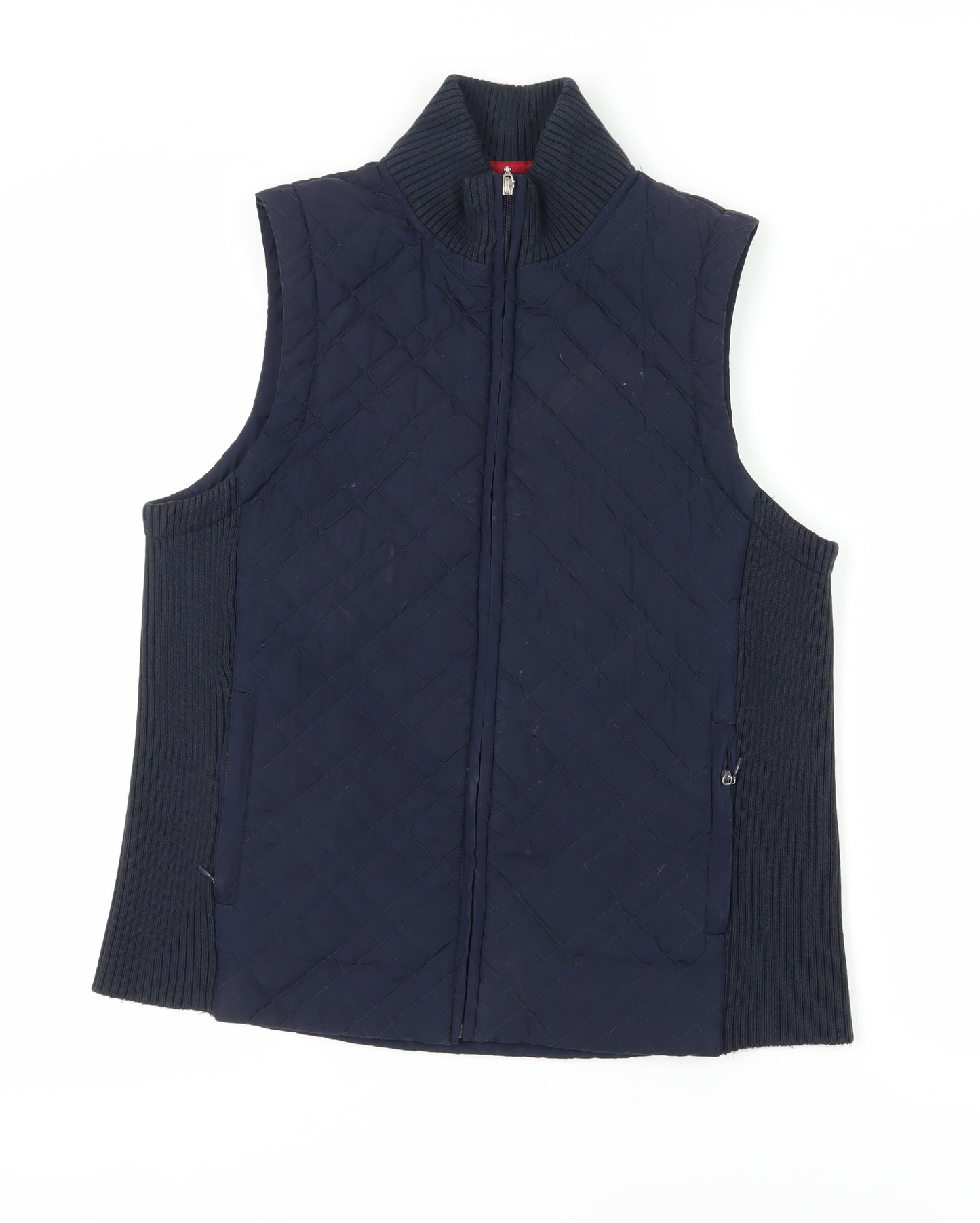Dash Women's Blue Quilted Waistcoat, Size 16, Casual Style