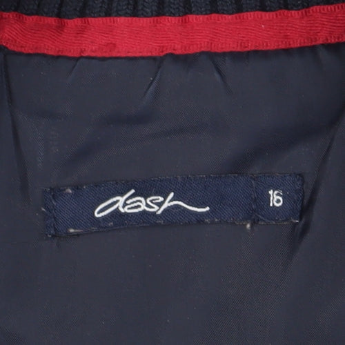 Dash Women's Blue Quilted Waistcoat, Size 16, Casual Style