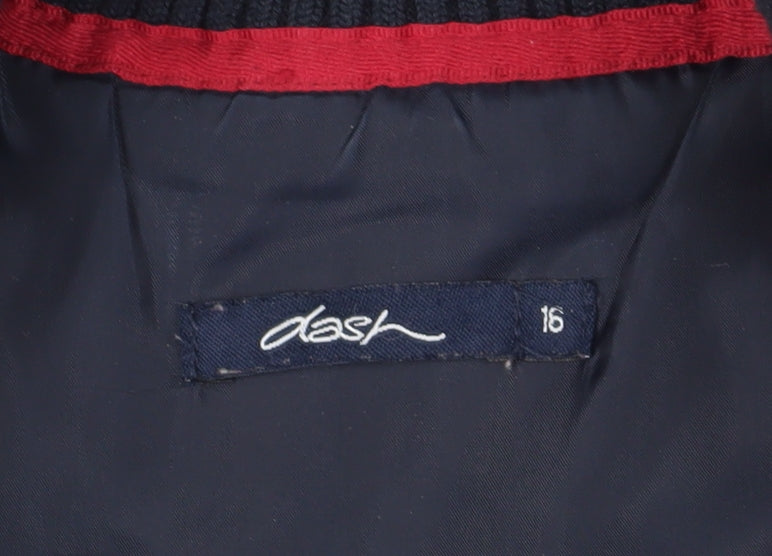 Dash Women's Blue Quilted Waistcoat, Size 16, Casual Style