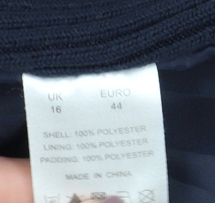 Dash Women's Blue Quilted Waistcoat, Size 16, Casual Style