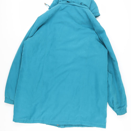 Damart Women's Blue Hooded Parka Jacket - Size L