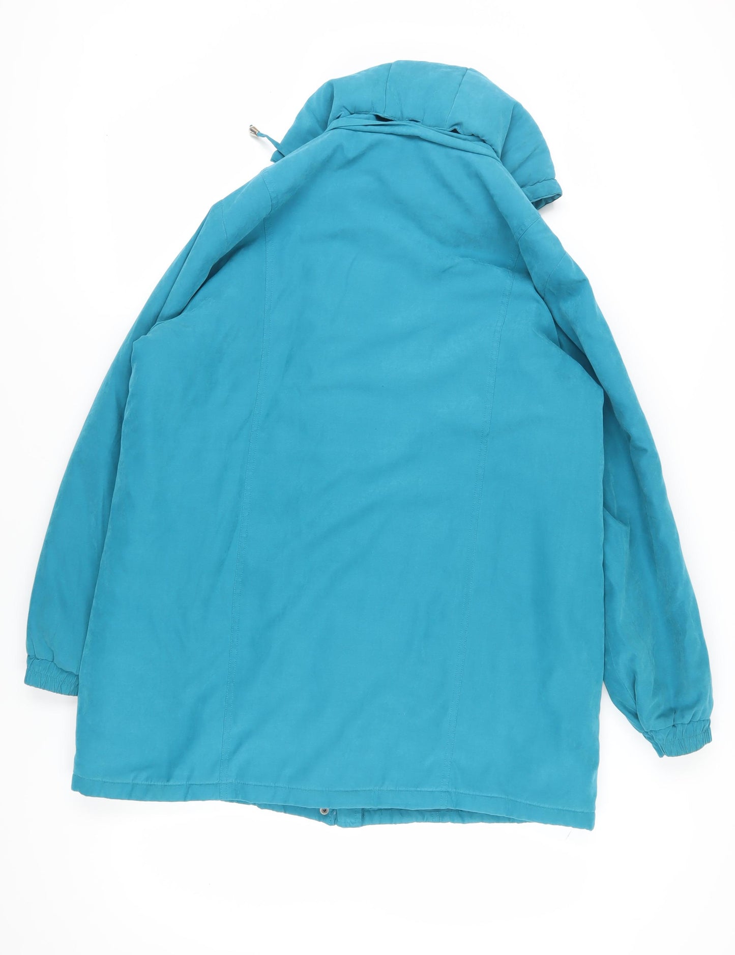 Damart Women's Blue Hooded Parka Jacket - Size L