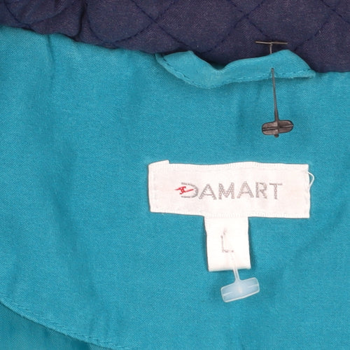 Damart Women's Blue Hooded Parka Jacket - Size L