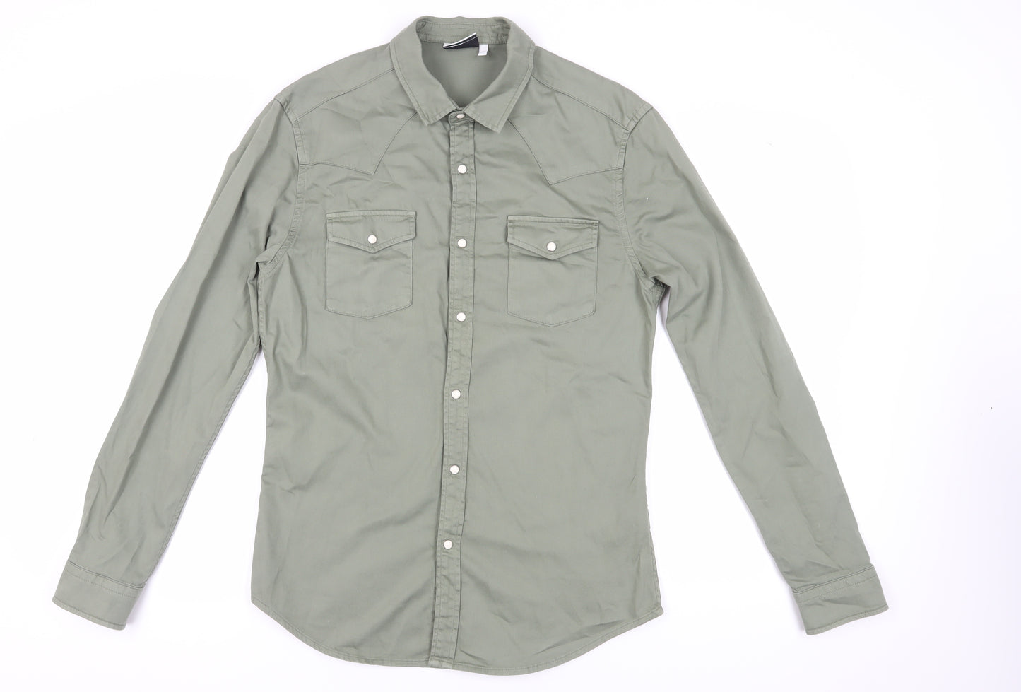 ASOS DESIGN Men's Green Long Sleeve Shirt